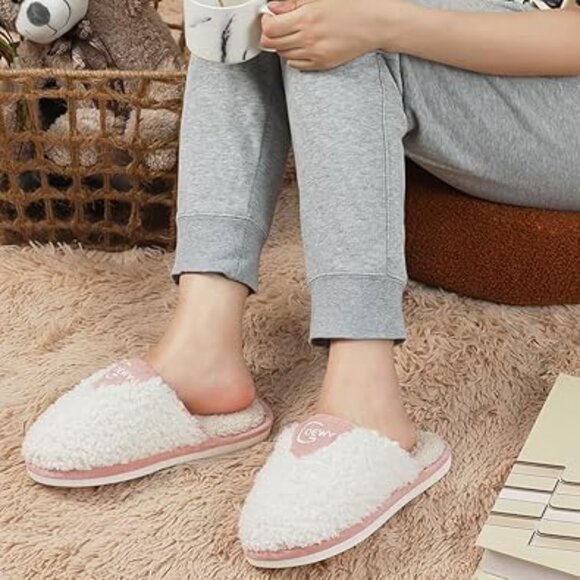 Cozy Fuzzy Slippers for Women Indoor and Outdoor Non Slip Memory Foam House Shoe - Picture 5 of 6